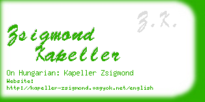 zsigmond kapeller business card